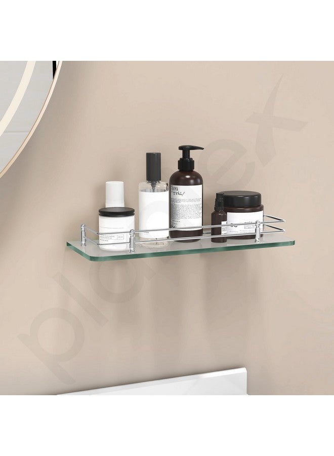 Plantex Multipurpose Transparent Glass Shelf for Bathroom/Living Room Wall Mount - Bathroom Accessories (Polished - 15x6 Inches - Pack of 1) - Image 2