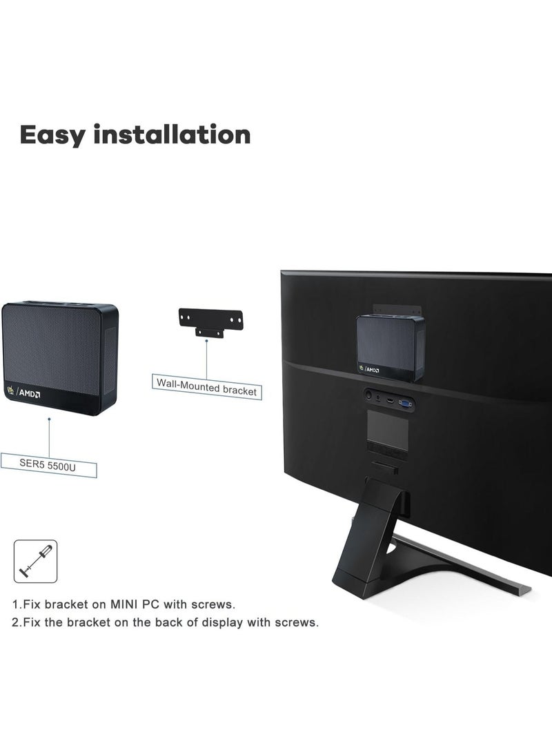 Beelink SER5 PRO Mini PC with AMD Ryzen 5 5625U (6C/12T,up to 4.3 GHz) | 16GB DDR4 480GB SSD Mini Desktop Computer | Triple 4K Display HDMI DP Type-C | 2.5G LAN WiFi 6 BT5.4 | Auto Power On - Image 4