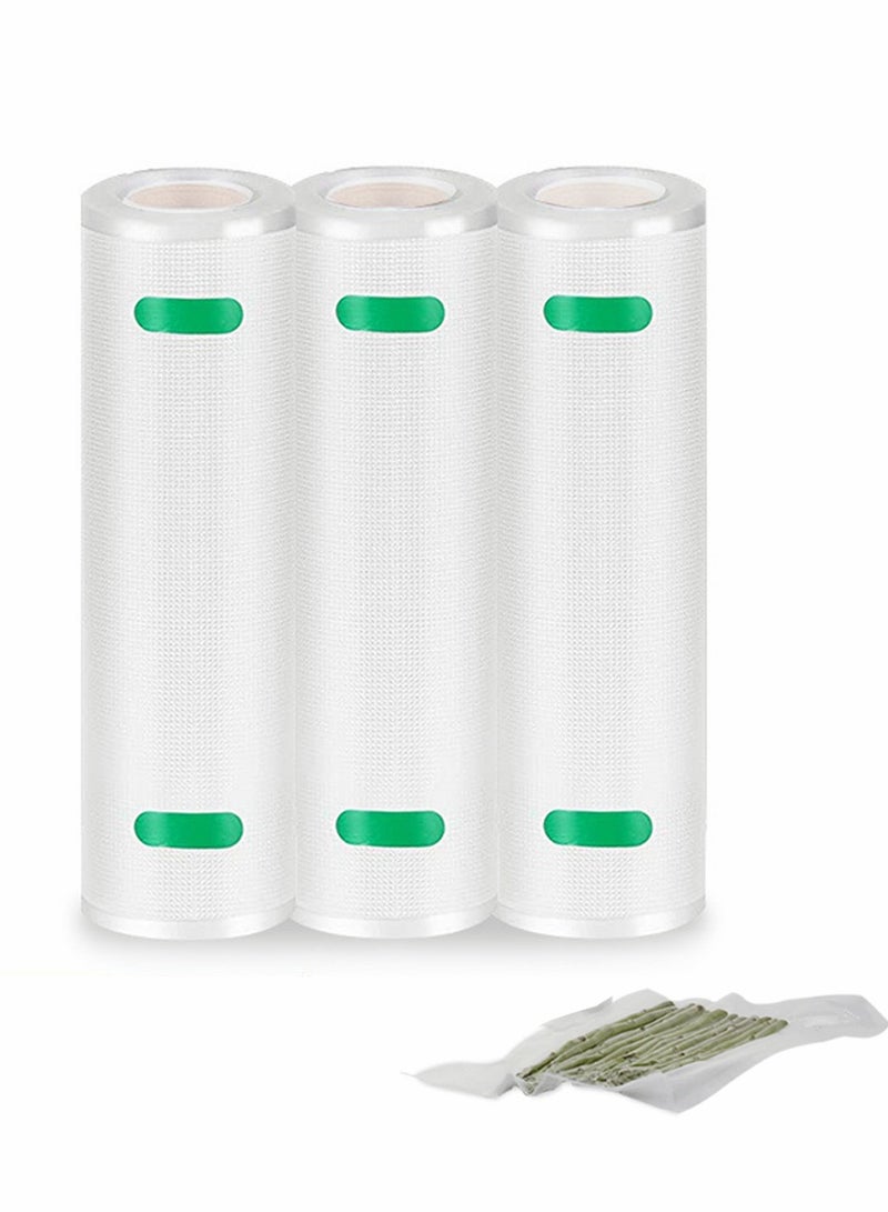 SYOSI Vacuum Sealer Bags Rolls - 8" x 16' 3 Pack-Compatible with Food Saver Seal a Meal , Heavy Duty BPA Free Commercial Fresh Bag, Cut to Size for Vac Storage, Meal Prep or Sous Vide  - Image 1
