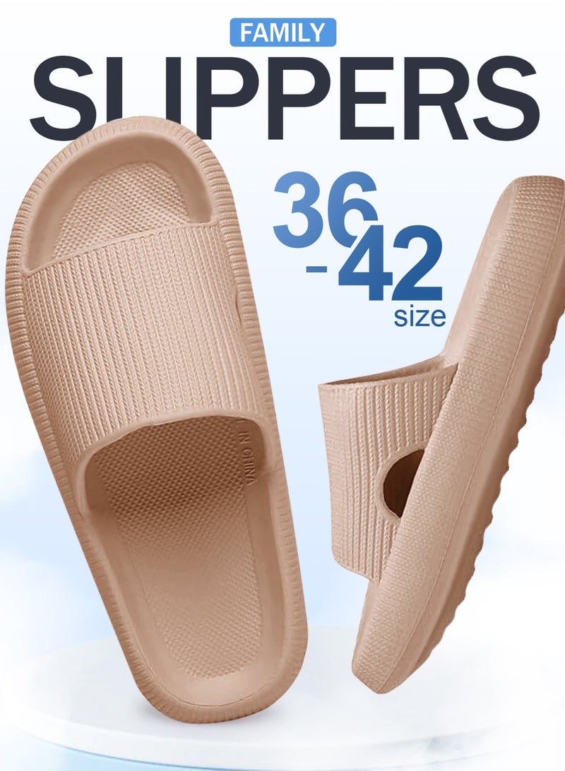 HomarKet Pillow Slippers Soft Shower Slippers for Women and Men Non Slip Quick Drying Shower Slides Bathroom Sandals with Ultra Cushion and Thick Sole - Image 2