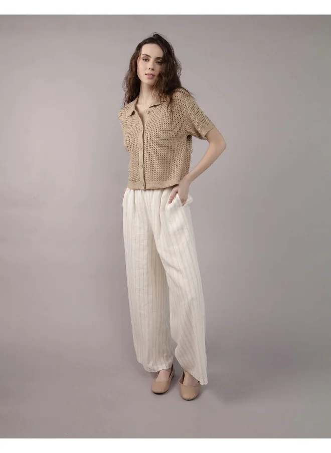 امريكان ايجل AE Short-Sleeve Collared Cardigan