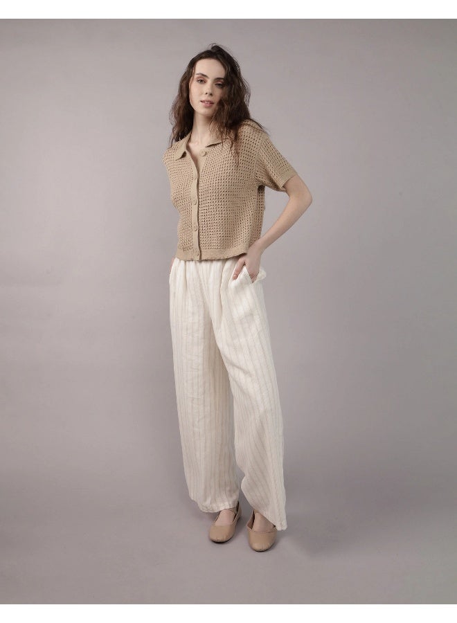 American Eagle AE Short-Sleeve Collared Cardigan  - Image 1