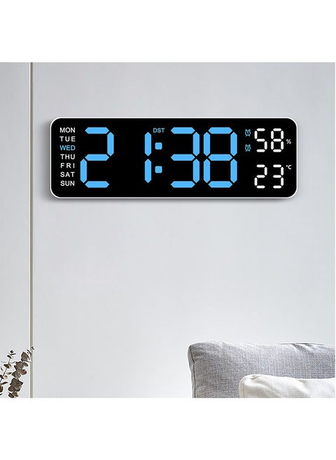 3D Wireless Remote Digital LED Alarm Clock,Wall Clocks for Living Room Gym Shop Warehouse Office Garage Decor, Auto Brightness Dimmer with Date Week Temp,Multi functional large font alarm clock