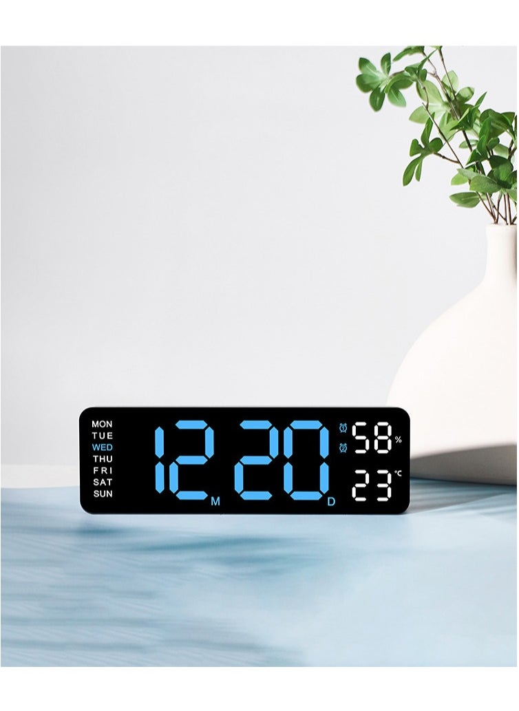 3D Wireless Remote Digital LED Alarm Clock,Wall Clocks for Living Room Gym Shop Warehouse Office Garage Decor, Auto Brightness Dimmer with Date Week Temp,Multi functional large font alarm clock