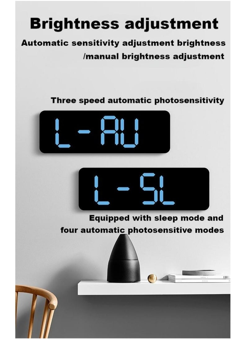 3D Wireless Remote Digital LED Alarm Clock,Wall Clocks for Living Room Gym Shop Warehouse Office Garage Decor, Auto Brightness Dimmer with Date Week Temp,Multi functional large font alarm clock