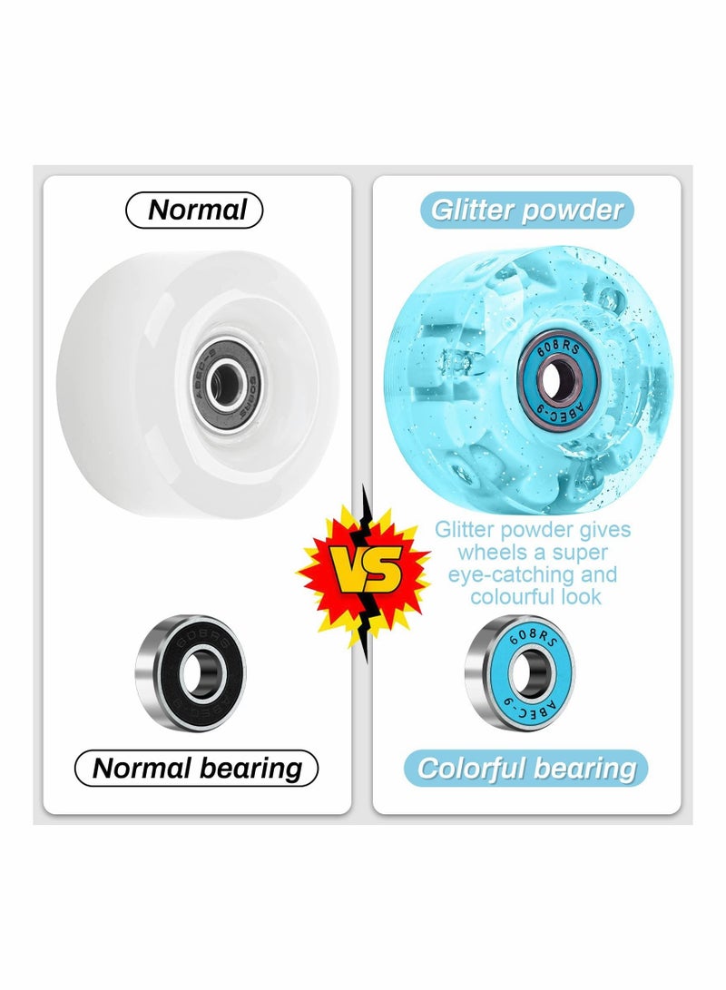 KASTWAVE 8 Pieces Luminous Skate Wheels with Bearings Installed 32 x 58 mm 78A - Image 2