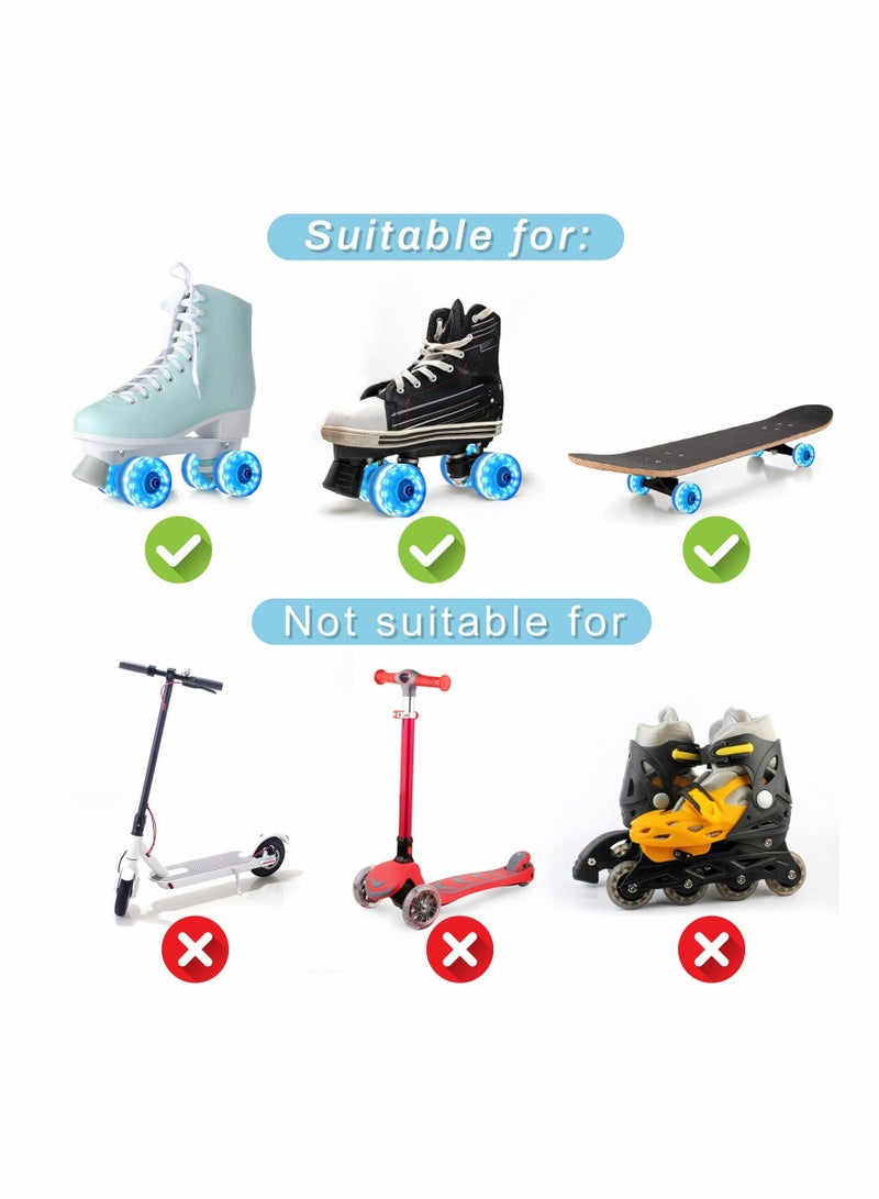 KASTWAVE 8 Pieces Luminous Skate Wheels with Bearings Installed 32 x 58 mm 78A - Image 5