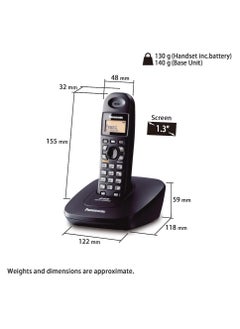 Panasonic Single Line 2.4GHz KX-TG3611SX Digital Cordless Telephone - Black  - Image 4