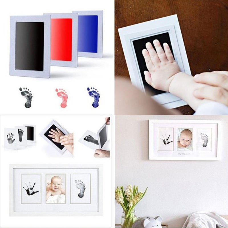 Baby Inkless Footprint Handprint Kit Clean Touch Ink Pads for 0-6 Months Old Infant Newborn Keepsake Pet Paw Print Kit, Dark Blue - Image 4