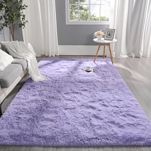 Pettop Fluffy Lavender Purple Area Rug for Bedroom Living Room, 3x5 Feet Soft Plush Fuzzy Rugs for Girls Kids Boys, Non-Slip and Washable Rug for Nursery Classroom, Carpet for Rooms Decor - Image 2