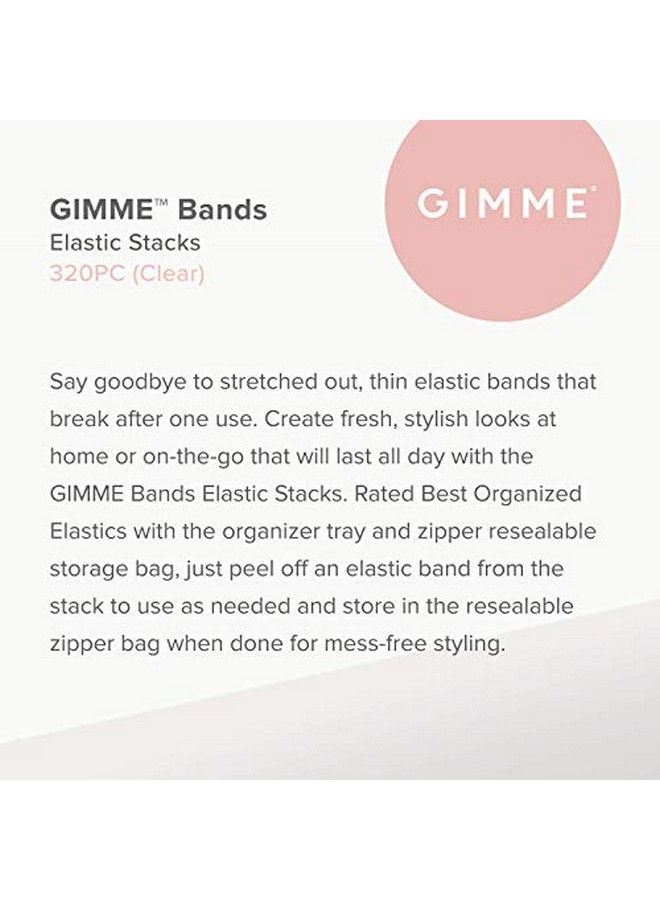 Gimme Bands Elastic Stacks Peel Apart Plastic Bands No Hair Tearing Or Ripping Nonslip Elastic Hair Ties Great For Purse Or Tl 320Pc (Clear)  - Image 4