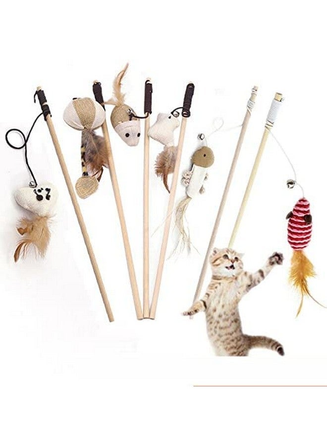 Cat Teaser Playing Stick & Feather Interactive Teasing Wand Toy With Rod Length 40 Cm, Rope Length 67Cm - Image 2