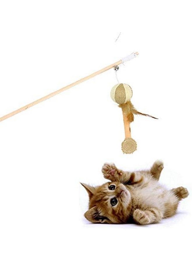 Cat Teaser Playing Stick & Feather Interactive Teasing Wand Toy With Rod Length 40 Cm, Rope Length 67Cm - Image 5