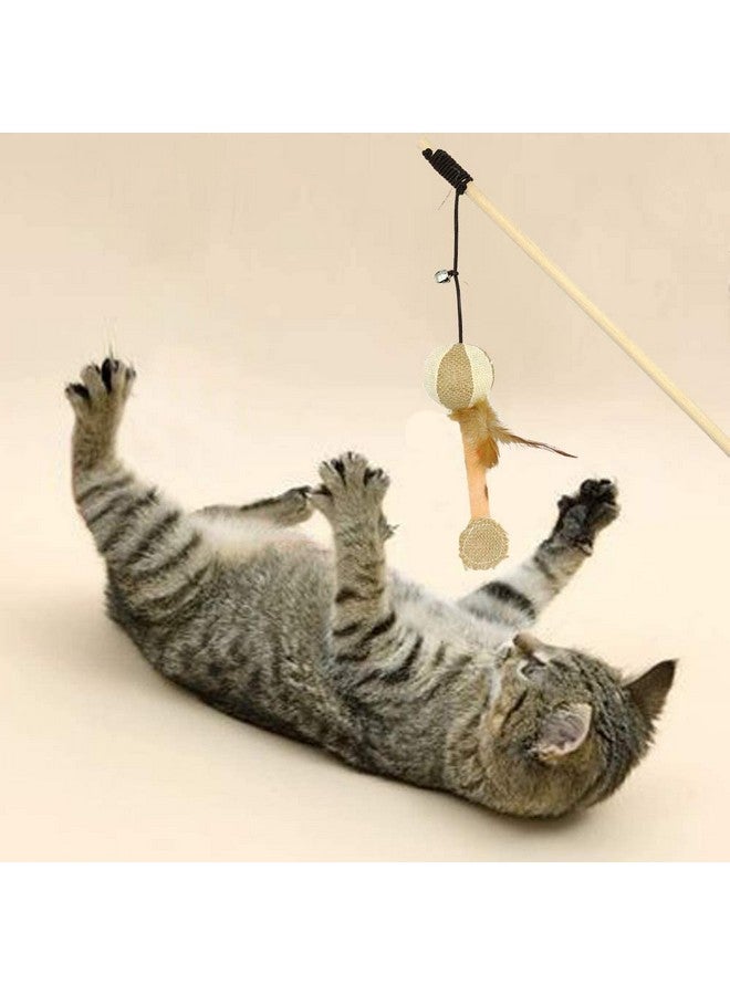 Cat Teaser Playing Stick & Feather Interactive Teasing Wand Toy With Rod Length 40 Cm, Rope Length 67Cm - Image 4