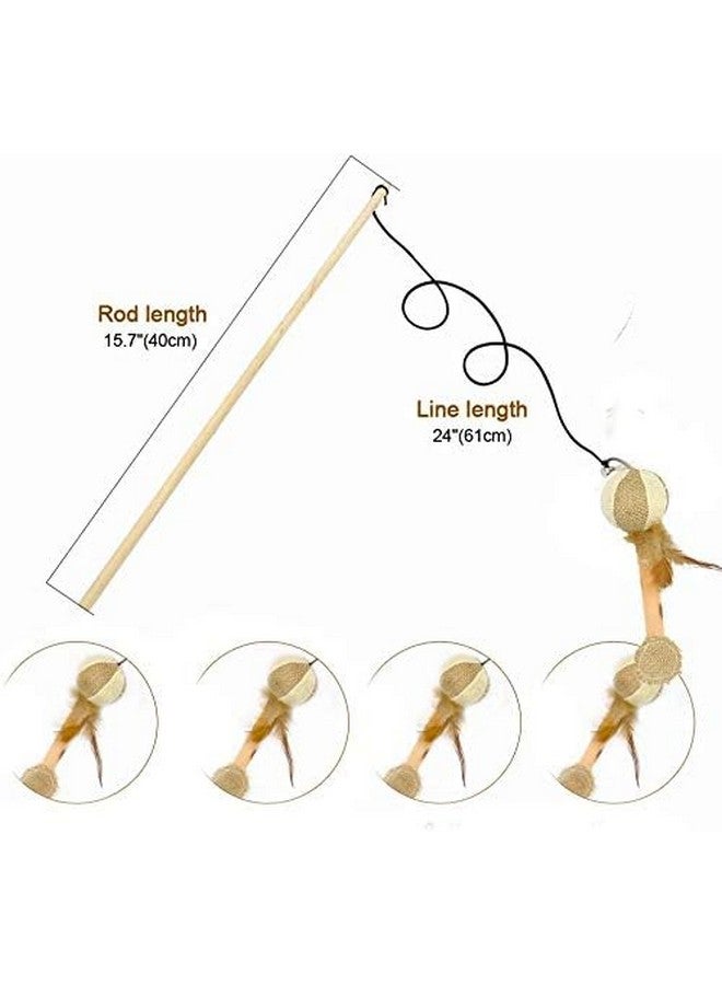 Cat Teaser Playing Stick & Feather Interactive Teasing Wand Toy With Rod Length 40 Cm, Rope Length 67Cm - Image 3