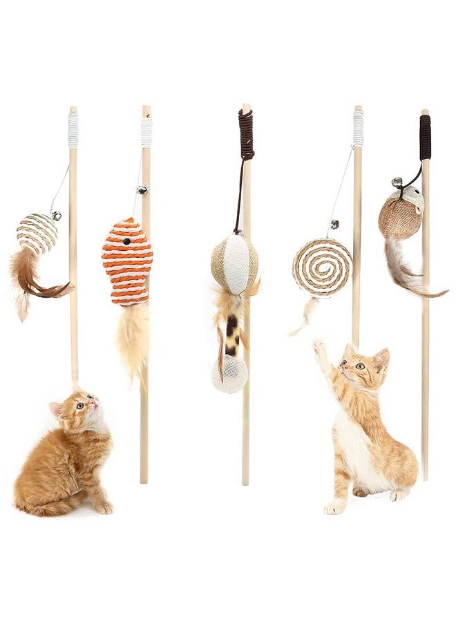 Cat Teaser Playing Stick & Feather Interactive Teasing Wand Toy With Rod Length 40 Cm, Rope Length 67Cm - Image 1