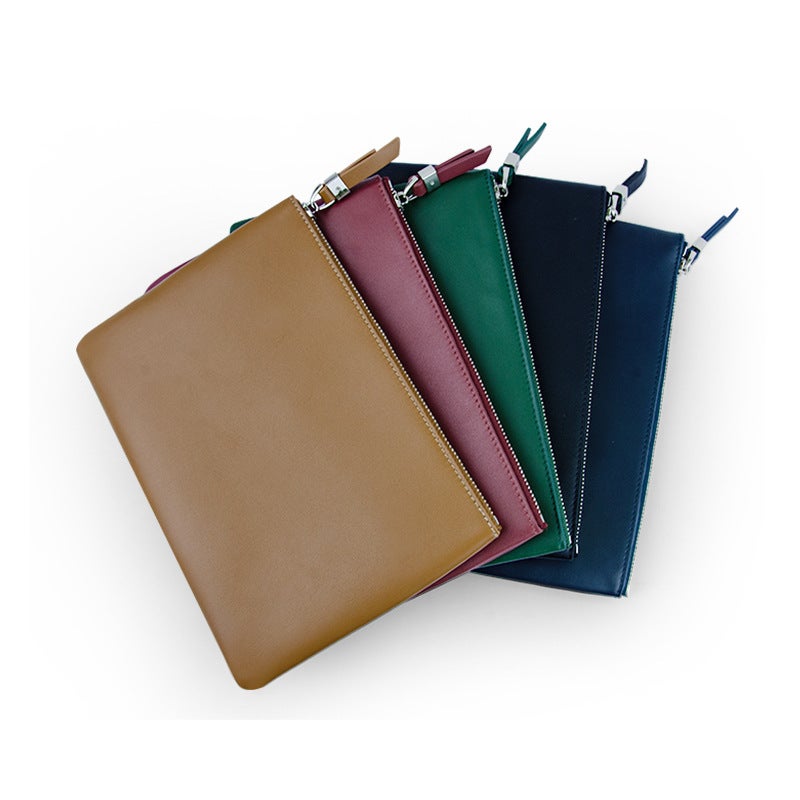 Genuine Leather Handheld Cosmetic Bag - Image 1