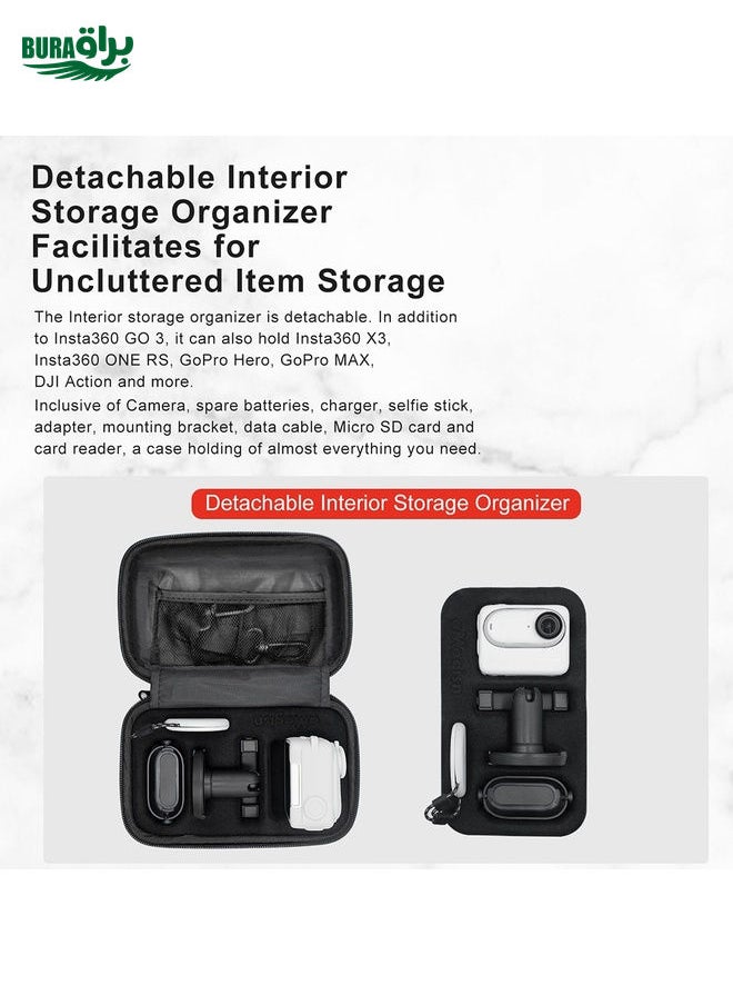 BURAQ For Insta360 GO 3 / GO 3S AMagisn Hard Shell Storage Bag Waterproof Bag(Yellow)  - Image 5