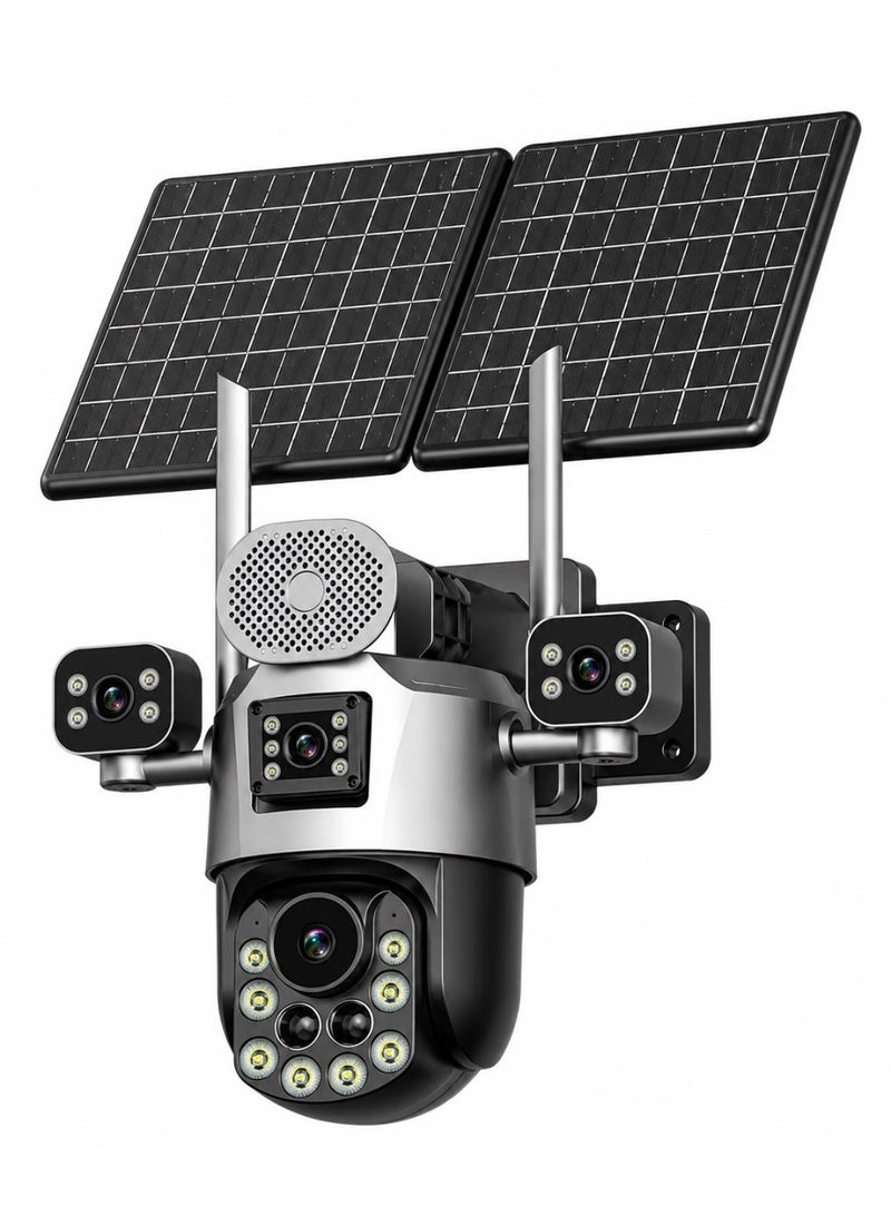 GEEK SPACE 4G LTE Solar Powered 4K PTZ Security Camera Outdoor Wireless 4 Lens CCTV Camera with Dual Solar Panels, 360° Pan Tilt, AI Motion Detection, 36X Zoom, Color Night Vision, Two-Way Audio, IP66 - Image 1