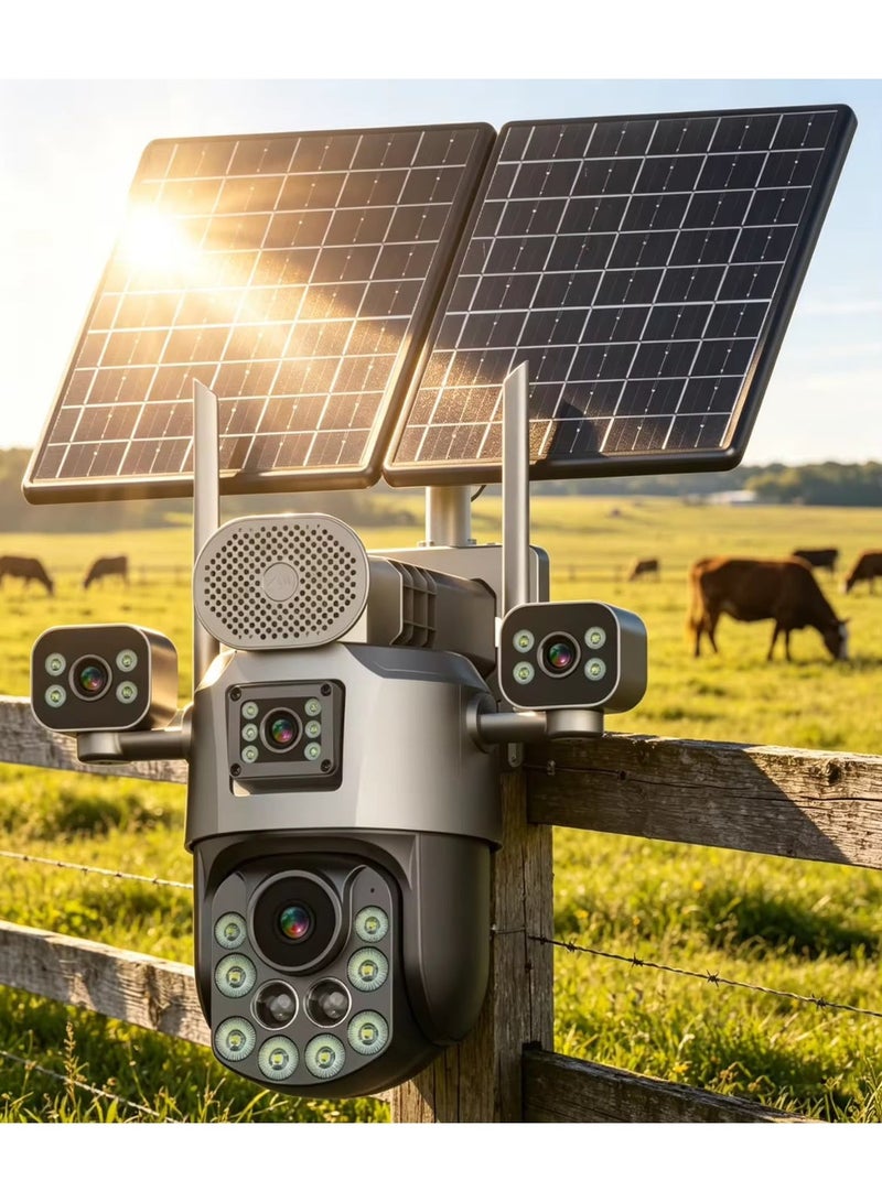 GEEK SPACE 4G LTE Solar Powered 4K PTZ Security Camera Outdoor Wireless 4 Lens CCTV Camera with Dual Solar Panels, 360° Pan Tilt, AI Motion Detection, 36X Zoom, Color Night Vision, Two-Way Audio, IP66 - Image 3