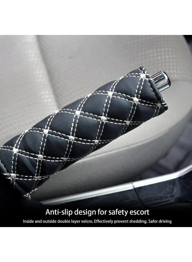 Assafco Car Gear Shift Knob and Handbrake Cover Set – Breathable soft leather to protect the knobs and give a luxurious look – Anti-slip, easy to install, suitable for most cars - Image 2