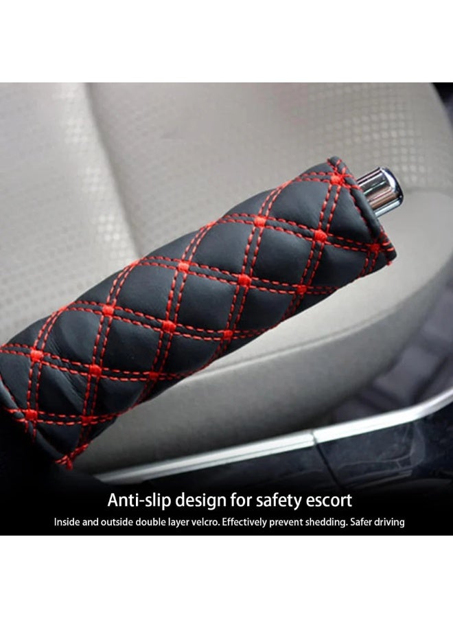 Assafco Car Gear Shift Knob and Handbrake Cover Set – Breathable soft leather to protect the knobs and give a luxurious look – Anti-slip, easy to install, suitable for most cars - Image 3