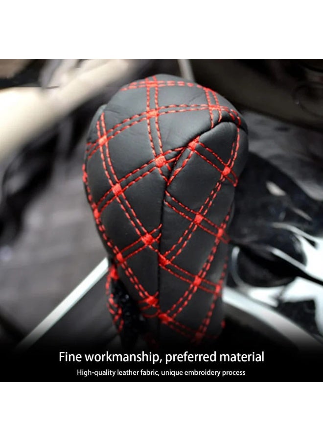 Assafco Car Gear Shift Knob and Handbrake Cover Set – Breathable soft leather to protect the knobs and give a luxurious look – Anti-slip, easy to install, suitable for most cars - Image 5