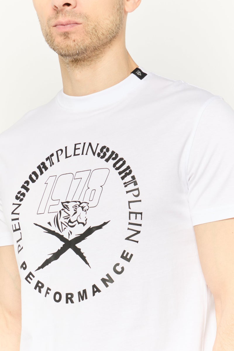 PHILIPP PLEIN تي شيرت رياضي للرجال بأكمام قصيرة، خارجي، أبيض - Image 3