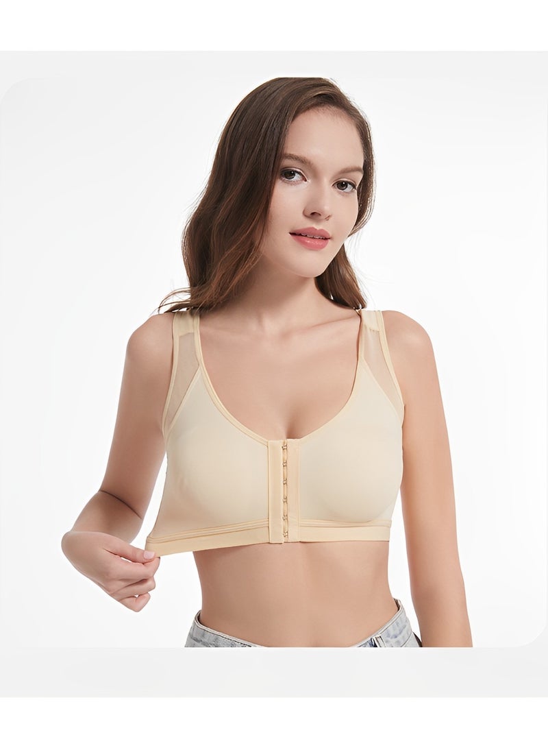 ريوكل حمالة صدر نسائية ذات إغلاق أمامي حمالة صدر رياضية بدون أسلاك حمالة صدر لتصحيح وضعية الجسم حمالة صدر بحزام مريح حمالة صدر ذات تغطية كاملة حمالة صدر ناعمة قابلة للتنفس - Image 5