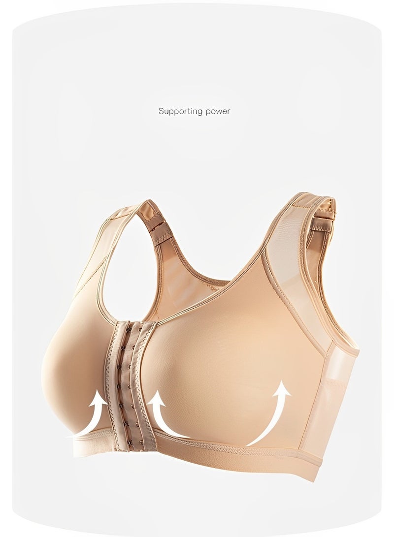 ريوكل حمالة صدر نسائية ذات إغلاق أمامي حمالة صدر رياضية بدون أسلاك حمالة صدر لتصحيح وضعية الجسم حمالة صدر بحزام مريح حمالة صدر ذات تغطية كاملة حمالة صدر ناعمة قابلة للتنفس - Image 3