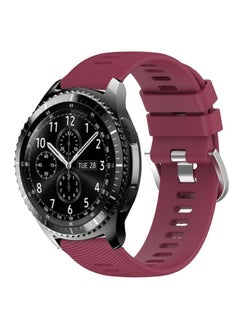 Replacement Strap For Samsung Gear S3 Classic 22mm Solid Color Soft Silicone Watch Band Wine Red