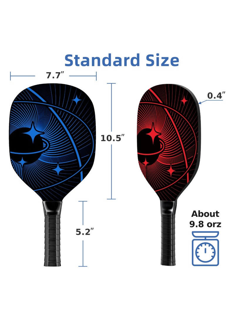 XiuWoo Pickleball Paddles, Pickleball Set with 4 Premium Wood Pickleball Paddles, 4 Pickleball Balls, 4 Cooling Towels & Carry Bag, Pickleball Rackets with Ergonomic Cushion Grip, Gifts for Men Women - Image 4