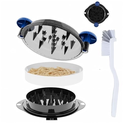 TAREG Chicken Shredder Tool Twist Pro - Large Meat Shredder for Chicken Breast, Pulled Pork, Beef with Upgraded Stainless Steel Spikes Wall Mounted Design BPA-Free Kitchen Essentials Gadgets (Blue/Black) - Image 1