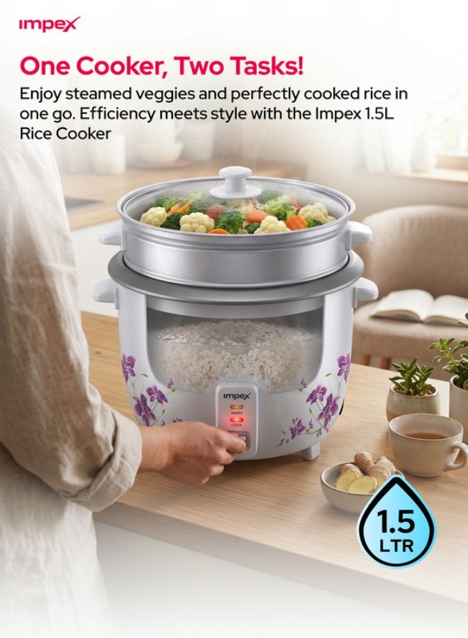 إمبكس جهاز طهي أرز كهربائي 1.5 L 500 W RC 2802 متعدد الألوان - Image 5