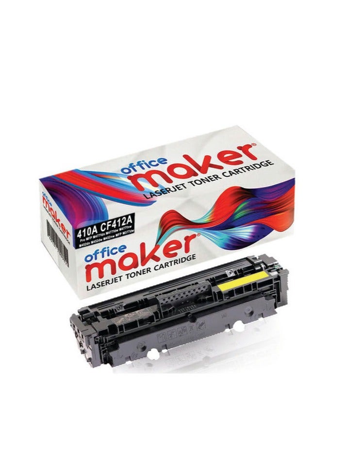 Office Maker 410A CF412A Laserjet Toner Cartridge for Printer Yellow - Image 1