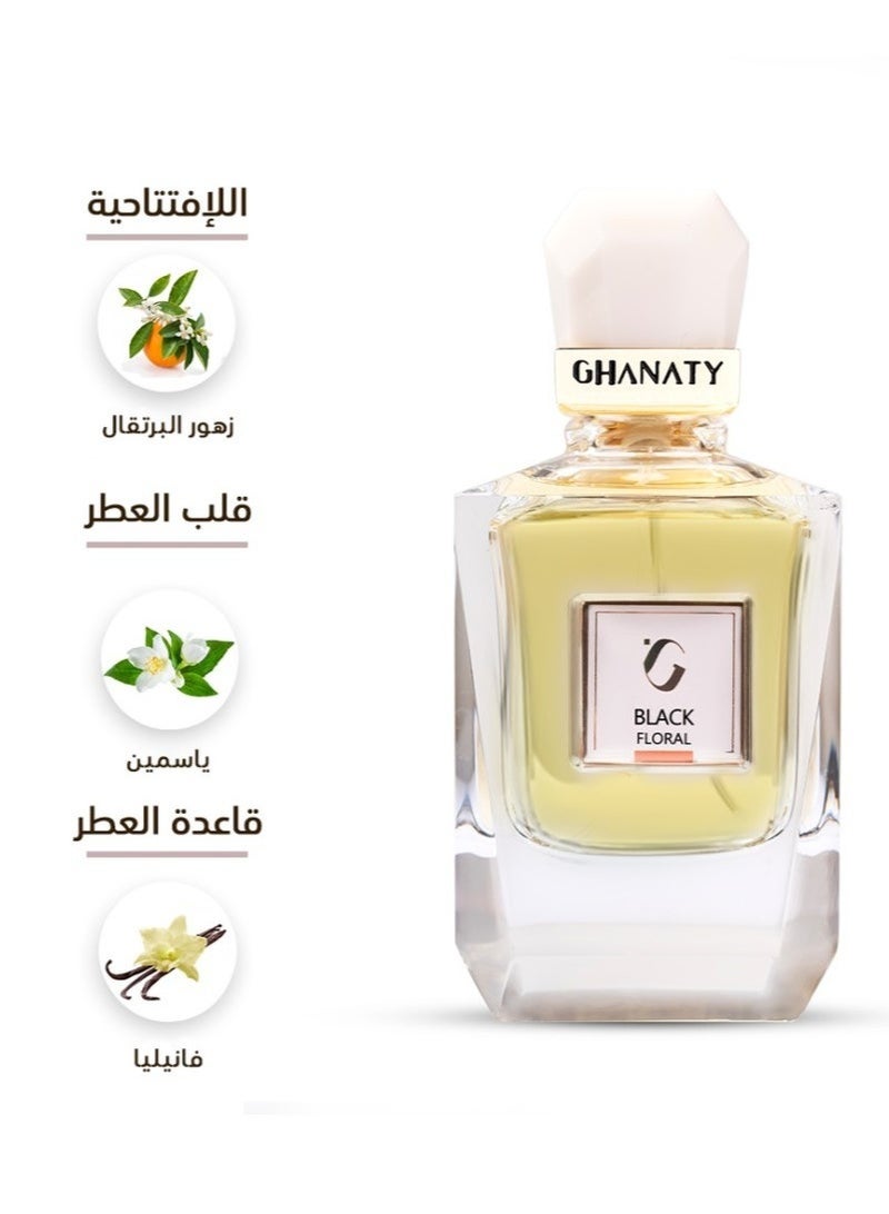 Ghanaty Black Floral Perfume 80ml - Image 3