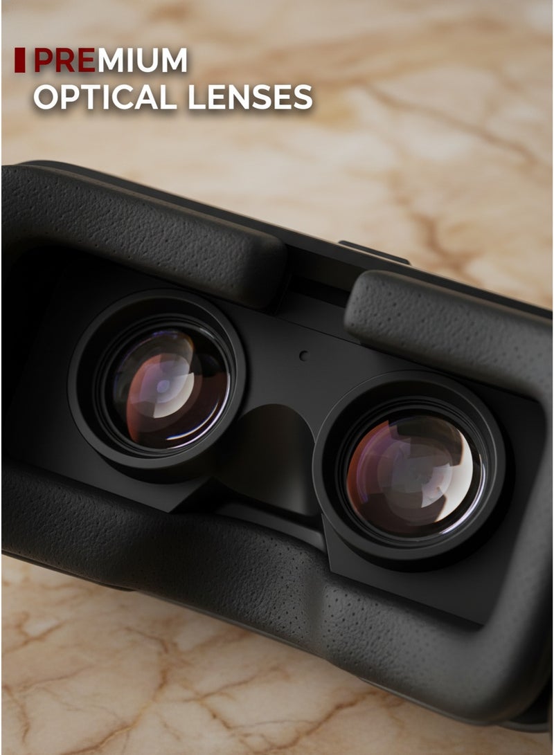 VR SHINECON VR Headset for iPhone & Android Phone,3D VR Glasses for TV,Movies & Video Games,VR Headset with Remote Controller,Virtual Reality Headset for iPhone/Android Phone Compatible 4.7-6 inch - Image 4