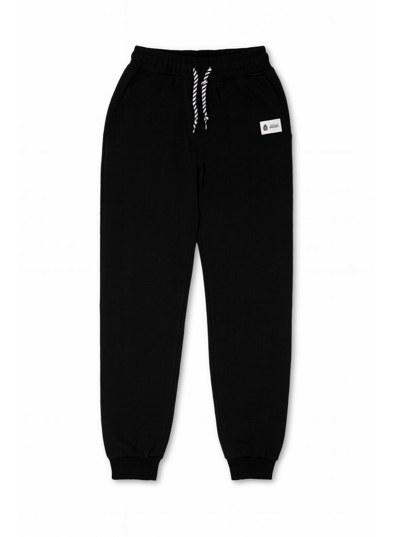 شي إن بنطلون جوجر للأولاد خامة قطن + لايكرا – أسود مقاس 11–12 سنة - Image 3