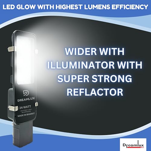 Dreamlux Street Light 24 Watt LED Street Light | Street Lights Outdoor Waterproof | BIS Certified | Upto 85% Energy Saving | Aluminium Body | Road Light- Cool White (Pack of 1PC) - Image 3