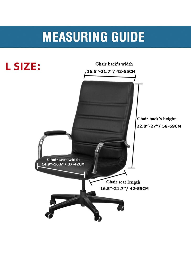 Universal Velvet Stretch Office Chair Cover with Armrests, Removable Solid Color Slipcover for XL Desk Chairs - Image 4