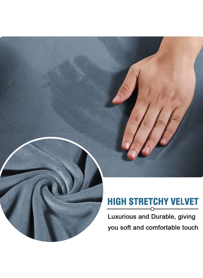 Universal Velvet Stretch Office Chair Cover with Armrests, Removable Solid Color Slipcover for XL Desk Chairs - Image 3