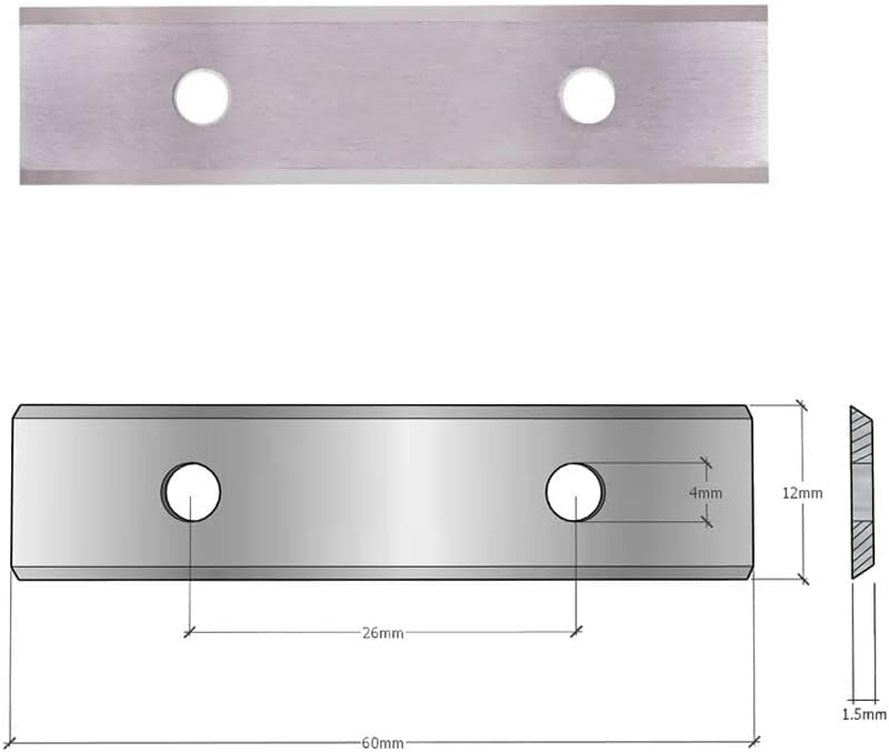 LU&MN 2.38"(60mm) Paint Scraper Carbide Blades Double-Edged Reversible Replacement Blade 2-3/8"(60X12X1.5mm) Fits Most equivalent General purpose Hand-Held Scrapers,10pcs By - Image 2