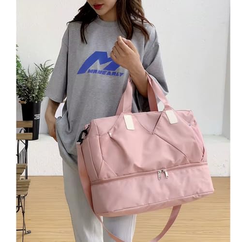 Handcuffs Duffle Bag for Men & Women | Waterproof Gym Bag with Shoe Compartment, Adjustable Shoulder Strap | Travel | Workout | Sports | Overnight & Weekend Duffel Bag | Trolley Sleeves (Pink) - Image 2