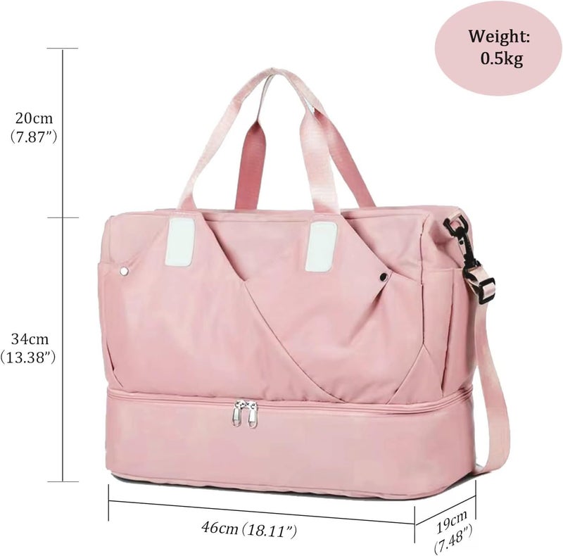 Handcuffs Duffle Bag for Men & Women | Waterproof Gym Bag with Shoe Compartment, Adjustable Shoulder Strap | Travel | Workout | Sports | Overnight & Weekend Duffel Bag | Trolley Sleeves (Pink) - Image 3