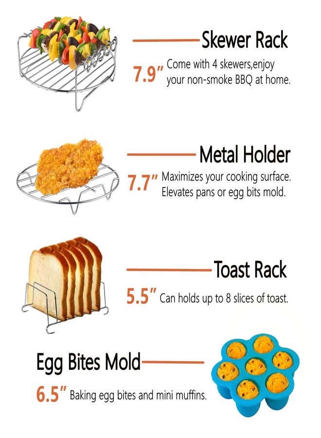 Apluskis 18 PCS Air Fryer Accessories, 8 Inch XL Deep Fryer Accessories Compatible with Gowise USA Phillips Ninjia Cosori Cozyna Air Fryer, Fit 3.6QT- 6.8QT Air Fryer with Cake Pan, Pizza Pan, Air Fryer Liner - Image 4