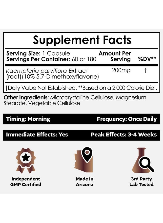 Nootropics Depot Black Ginger Extract Capsules | 10% 5,7-dimethoxyflavone | 180 Count - Image 2