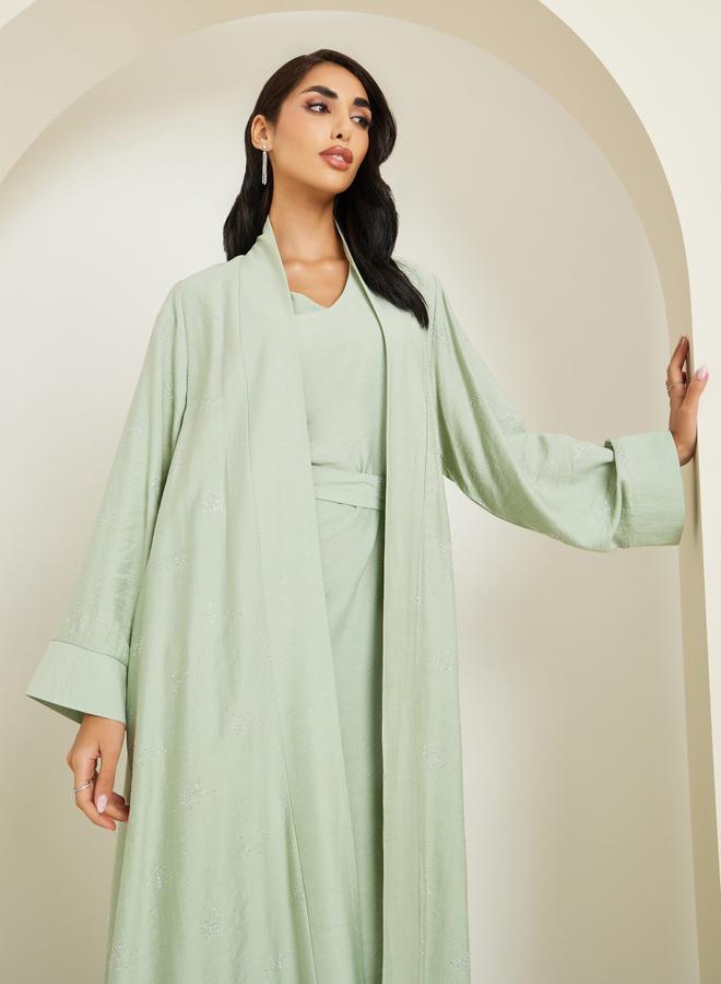 Amirah Women Embellished Abaya and Dress Modest Set - Image 2