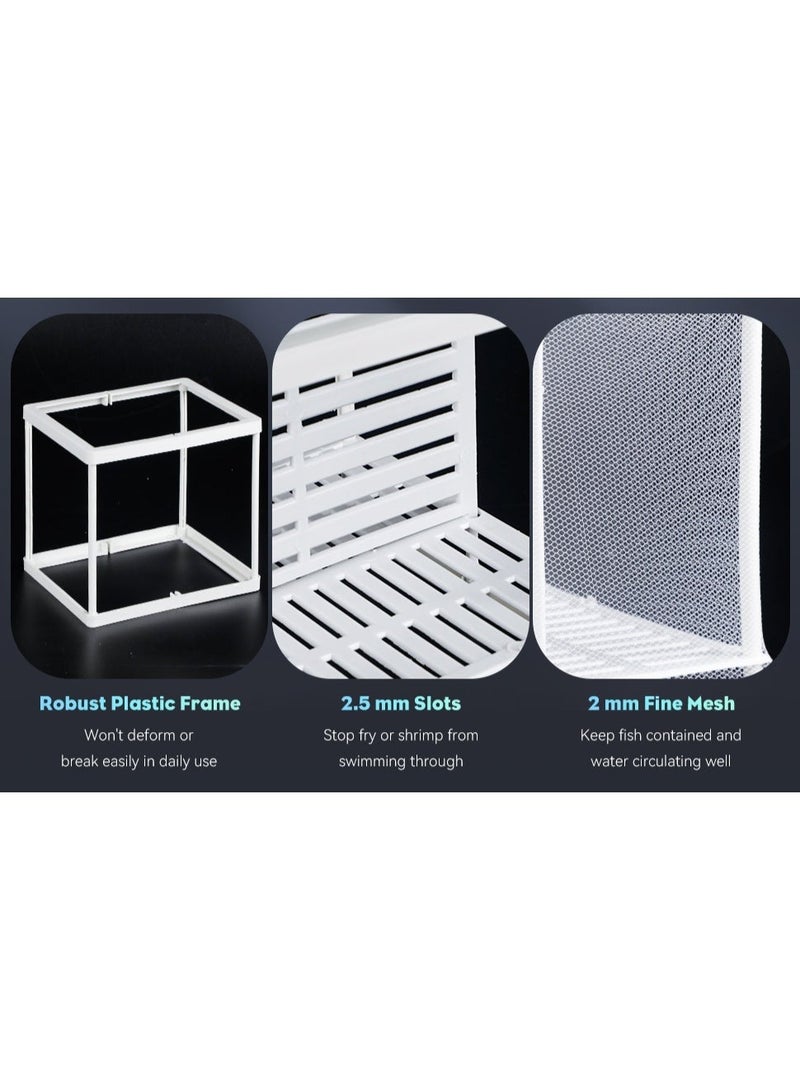 Huangxin Multi-Functional Aquarium Fry Breeding Box for Guppies and Tropical Fish, Includes 6 Suction Cups, Perfect Incubator Tank Divider, 16 x 14 x 15 cm - Image 4