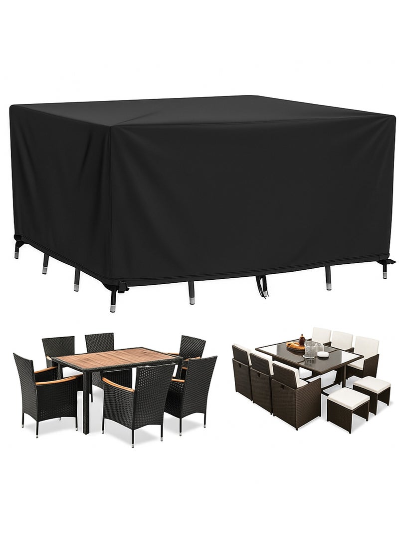 Topify TOPIFY Waterproof Garden Patio Furniture Cover set, (180x123x74 cm) Upgraded 210D Heavy Duty Oxford Fabric UV Resistant Protective Cover for Rectangle Table Chair Sofa Outdoor  - Image 1