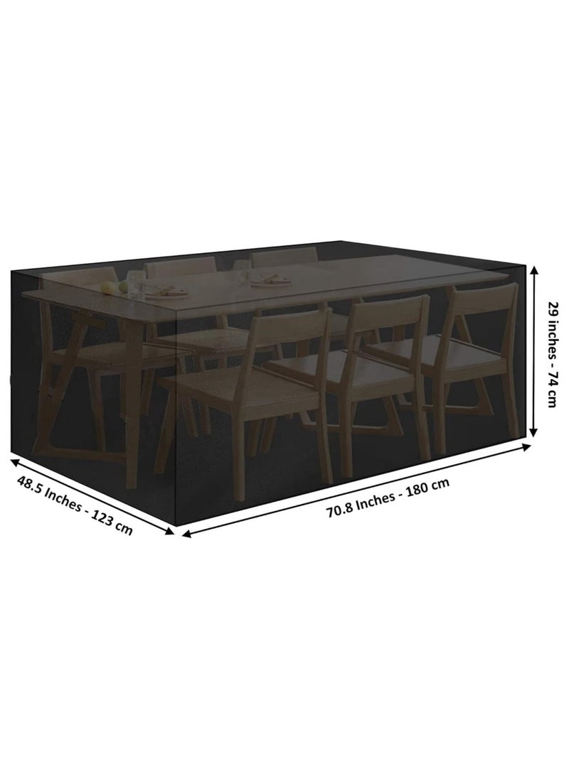 Topify TOPIFY Waterproof Garden Patio Furniture Cover set, (180x123x74 cm) Upgraded 210D Heavy Duty Oxford Fabric UV Resistant Protective Cover for Rectangle Table Chair Sofa Outdoor  - Image 2